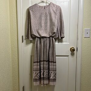 M.C.S. ltd. New York | Vintage 80s Tan and Brown Dress